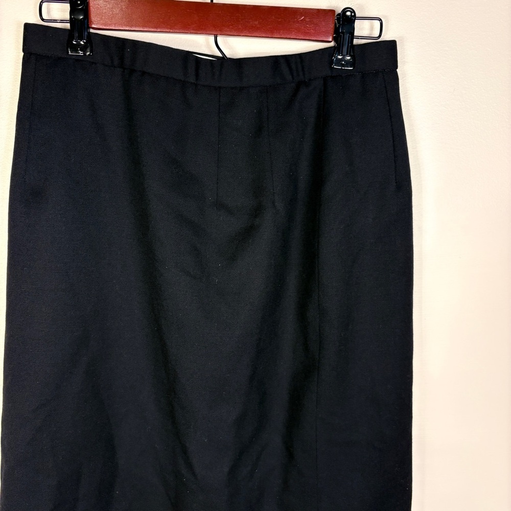 Pendleton Classic Black 100% Wool Midi Skirt Office Professional - Picture 2 of 7